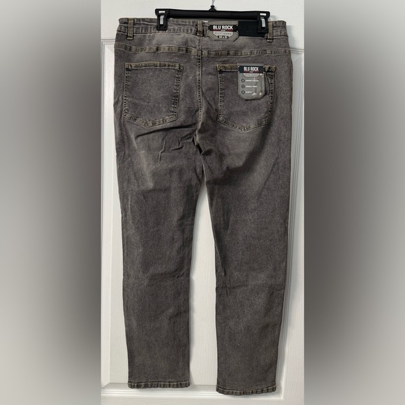 Blu Rock Denim: Men's Flex Stretch Slim Straight
Jeans in dark gray wash - Picture 3 of 7